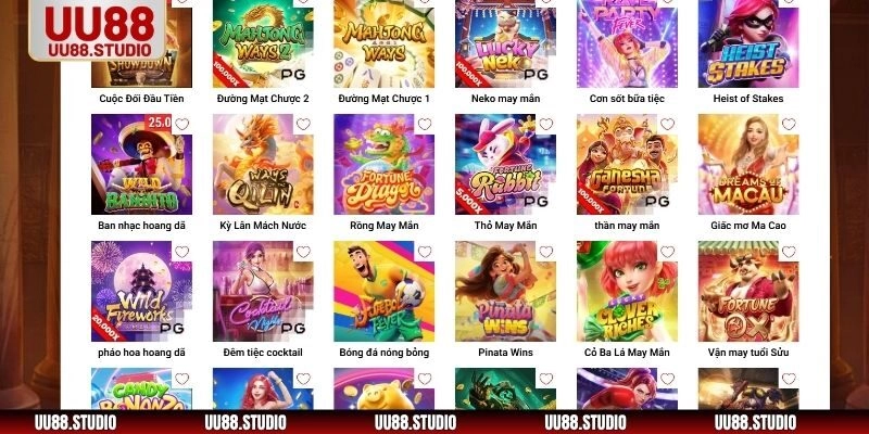 Sảnh nổ hũ UU88 chứa đựng kho tàng game phong phú